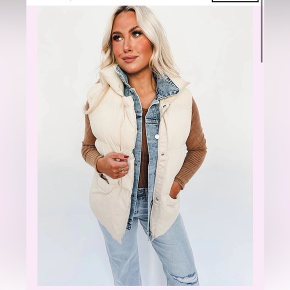 Mustard Seed Daisy Distressed Denim Vest - Picture 1 of 9